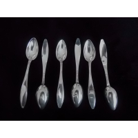 6 zilveren theelepels