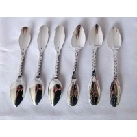 6 Zilveren moccalepeltjes