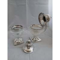 antiek zoutvat en mosterdpot