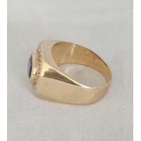 Gouden herenring saffier