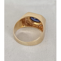 Gouden herenring saffier