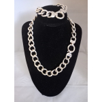 Zilveren collier en armband (Gourmetschakel)
