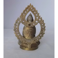 Boeddha messing op troon