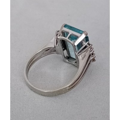 Witgouden ring Aqua