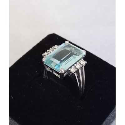 Witgouden ring Aqua