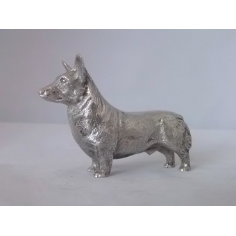 zilveren miniatuur Corgi