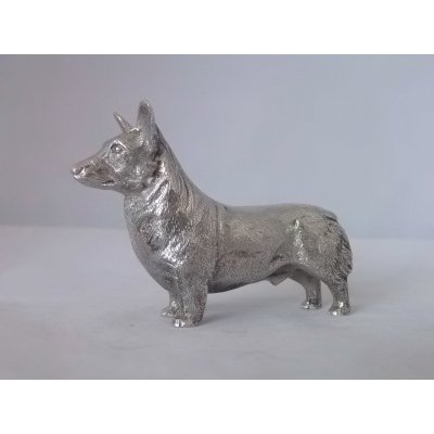 zilveren miniatuur Corgi