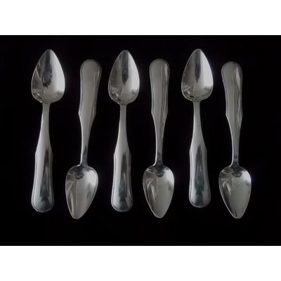 6 zilveren theelepels